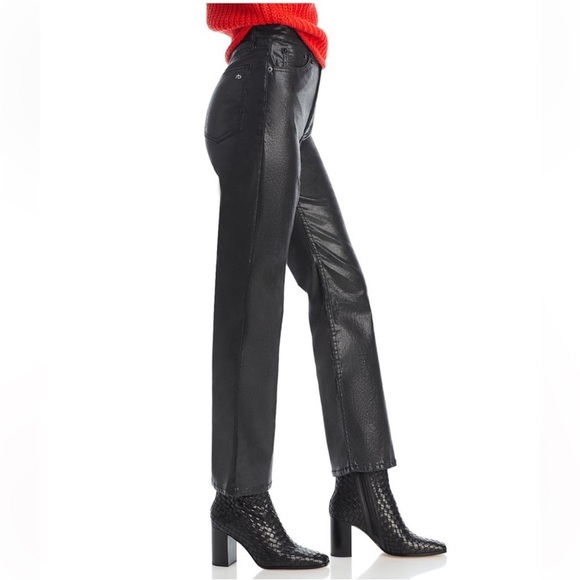 Rag & Bone Casey Coated High Rise Ankle Flare Black Jeans Size 30 Indie Sleaze - Picture 5 of 16